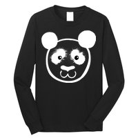 Panda Bear Face Silhouette  Long Sleeve Shirt