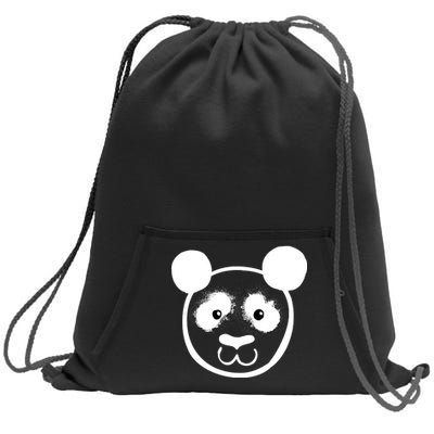 Panda Bear Face Silhouette  Sweatshirt Cinch Pack Bag