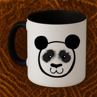 Panda Bear Face Silhouette  Mug