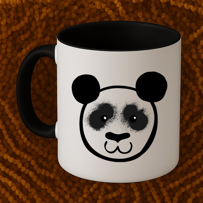 Panda Bear Face Silhouette  Mug