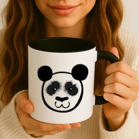 Panda Bear Face Silhouette  Mug