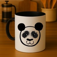 Panda Bear Face Silhouette  Mug