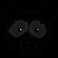 Panda Bear Face Silhouette  Mug