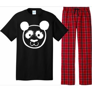 Panda Bear Face Silhouette  Pajama Set