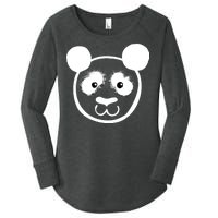 Panda Bear Face Silhouette  Women's Perfect Tri Tunic Long Sleeve Shirt