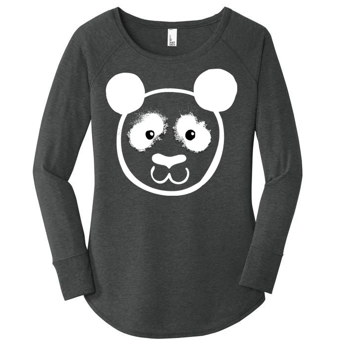 Panda Bear Face Silhouette  Women's Perfect Tri Tunic Long Sleeve Shirt