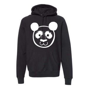 Panda Bear Face Silhouette  Premium Hoodie