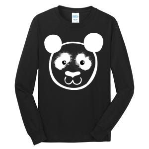 Panda Bear Face Silhouette  Tall Long Sleeve T-Shirt