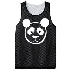 Panda Bear Face Silhouette  Mesh Reversible Basketball Jersey Tank