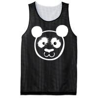 Panda Bear Face Silhouette  Mesh Reversible Basketball Jersey Tank