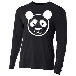 Panda Bear Face Silhouette  Cooling Performance Long Sleeve Crew