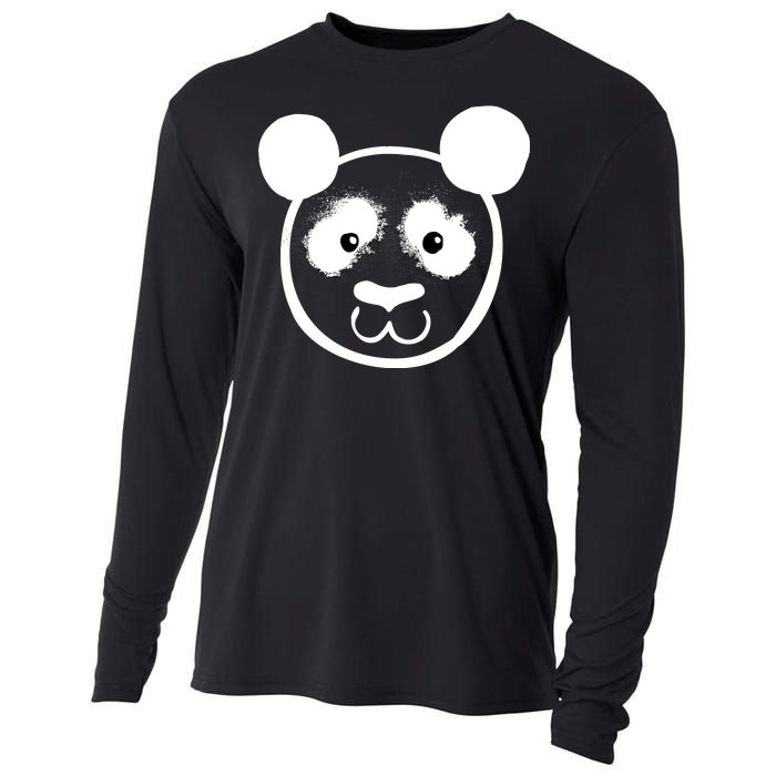 Panda Bear Face Silhouette  Cooling Performance Long Sleeve Crew