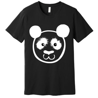 Panda Bear Face Silhouette  Premium T-Shirt