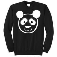 Panda Bear Face Silhouette  Tall Sweatshirt