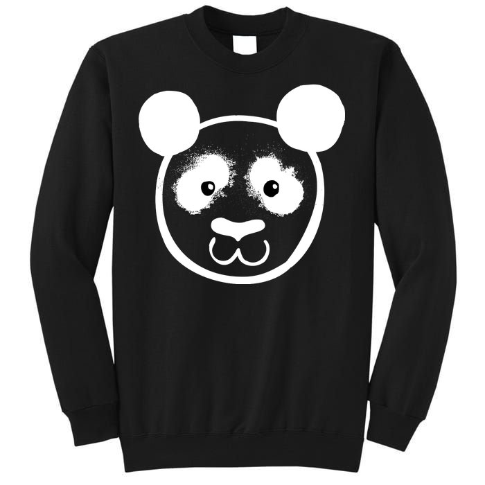 Panda Bear Face Silhouette  Tall Sweatshirt