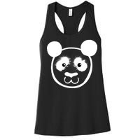 Panda Bear Face Silhouette  Women's Racerback Tank