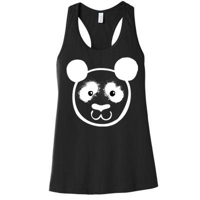 Panda Bear Face Silhouette  Women's Racerback Tank