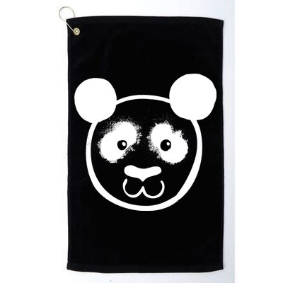 Panda Bear Face Silhouette  Golf Towel