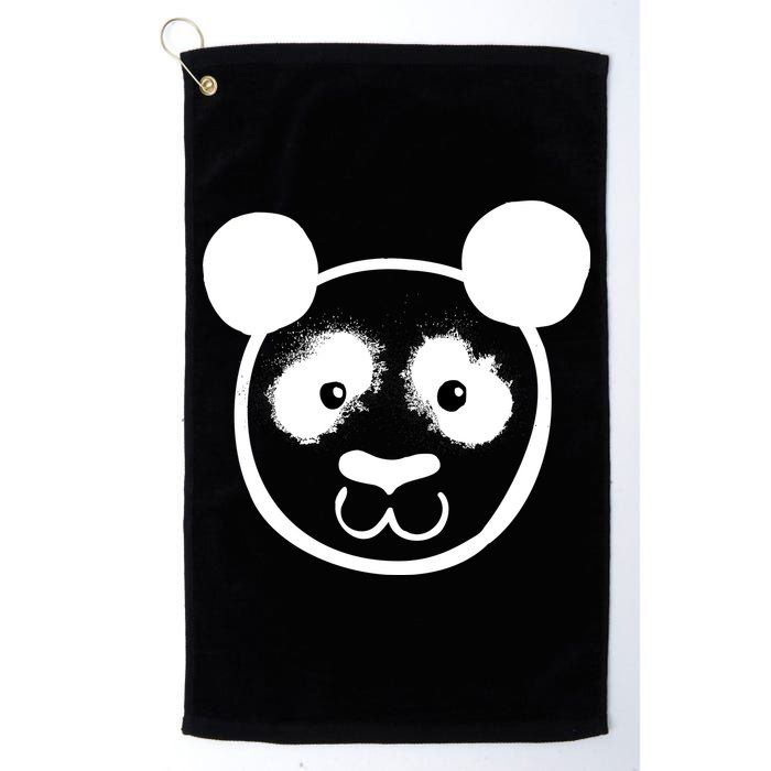 Panda Bear Face Silhouette  Golf Towel