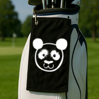 Panda Bear Face Silhouette  Golf Towel