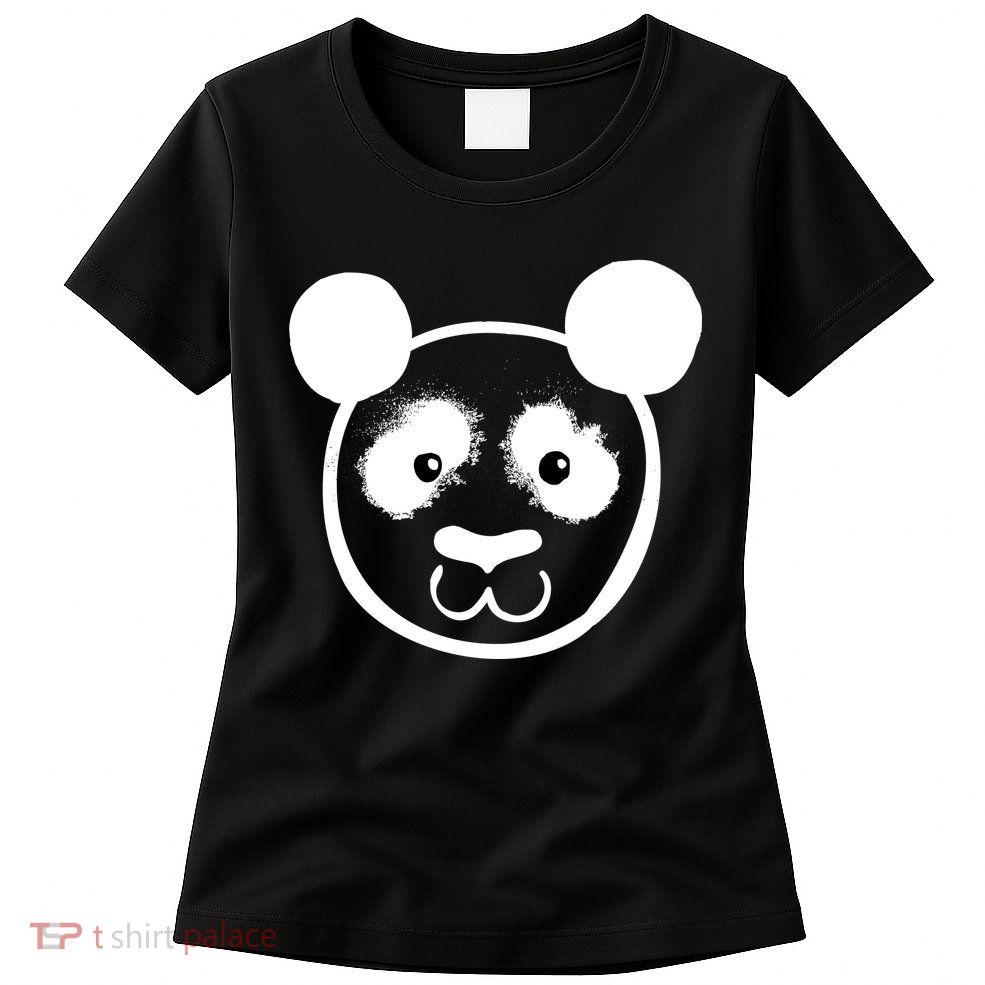 Panda Bear Face Silhouette  Womens T-Shirt