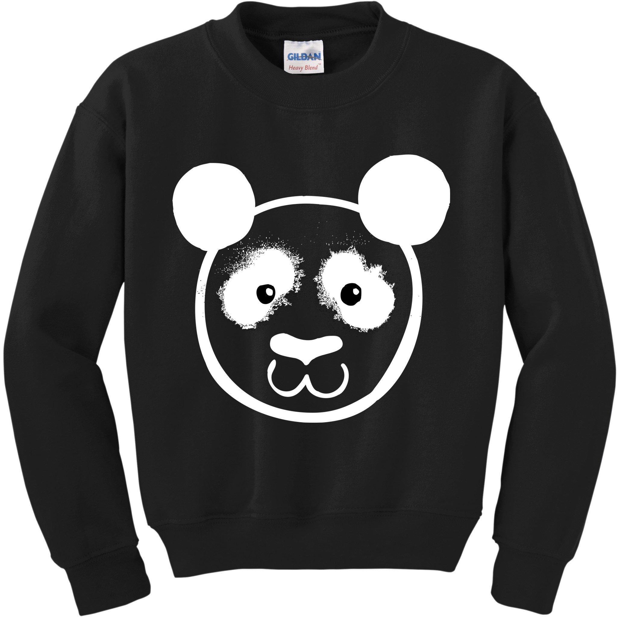 Panda Bear Face Silhouette  Kids Sweatshirt