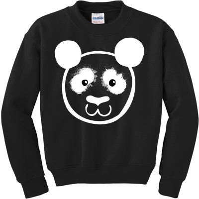 Panda Bear Face Silhouette  Kids Sweatshirt