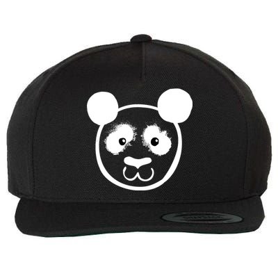 Panda Bear Face Silhouette  Wool Snapback Cap