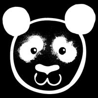 Panda Bear Face Silhouette  Kids T-Shirt