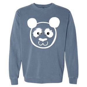 Panda Bear Face Silhouette  Garment-Dyed Sweatshirt