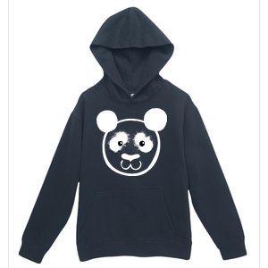 Panda Bear Face Silhouette  Urban Pullover Hoodie