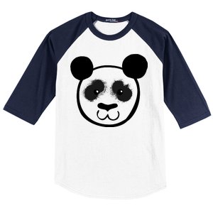 Panda Bear Face Silhouette  Baseball Sleeve Shirt