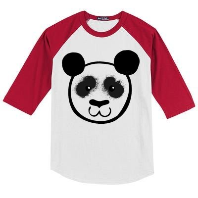 Panda Bear Face Silhouette  Kids Colorblock Raglan Jersey