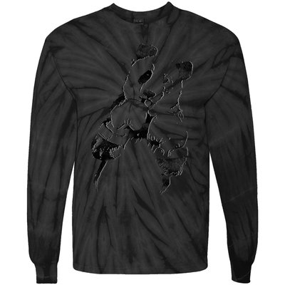 Panda Boxing Vintage Tie-Dye Long Sleeve Shirt