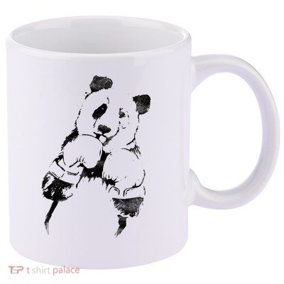 Panda Boxing Vintage 11oz C Handle Ceramic Mug