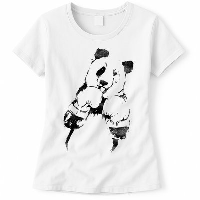 Panda Boxing Vintage Womens T-Shirt