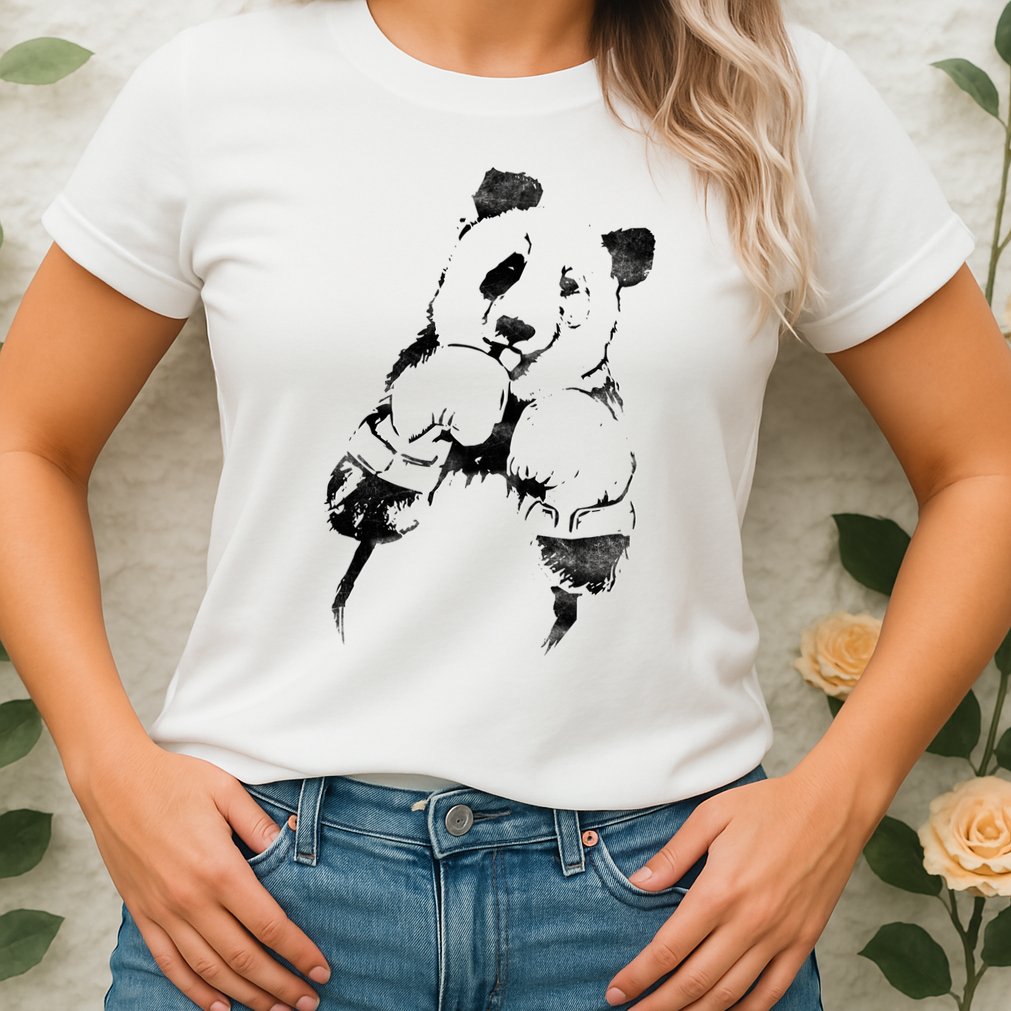 Panda Boxing Vintage Womens T-Shirt