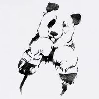 Panda Boxing Vintage Womens T-Shirt
