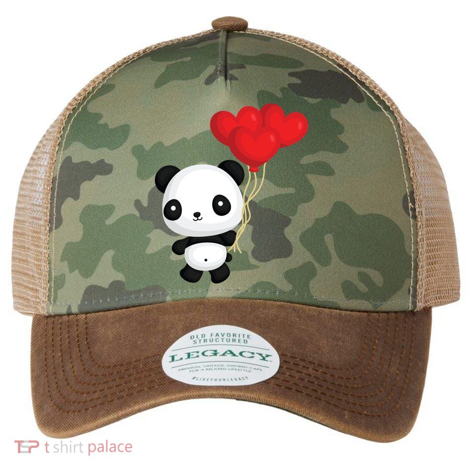 Panda Full Of Hearts Legacy Tie Dye Trucker Hat