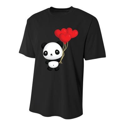 Panda Full Of Hearts Youth Performance Sprint T-Shirt