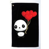 Panda Full Of Hearts Golf Towel