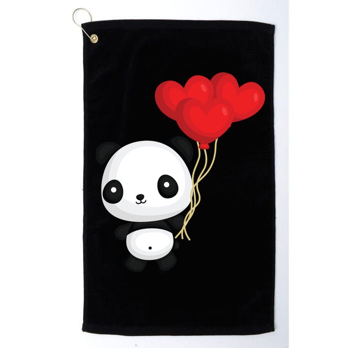 Panda Full Of Hearts Golf Towel