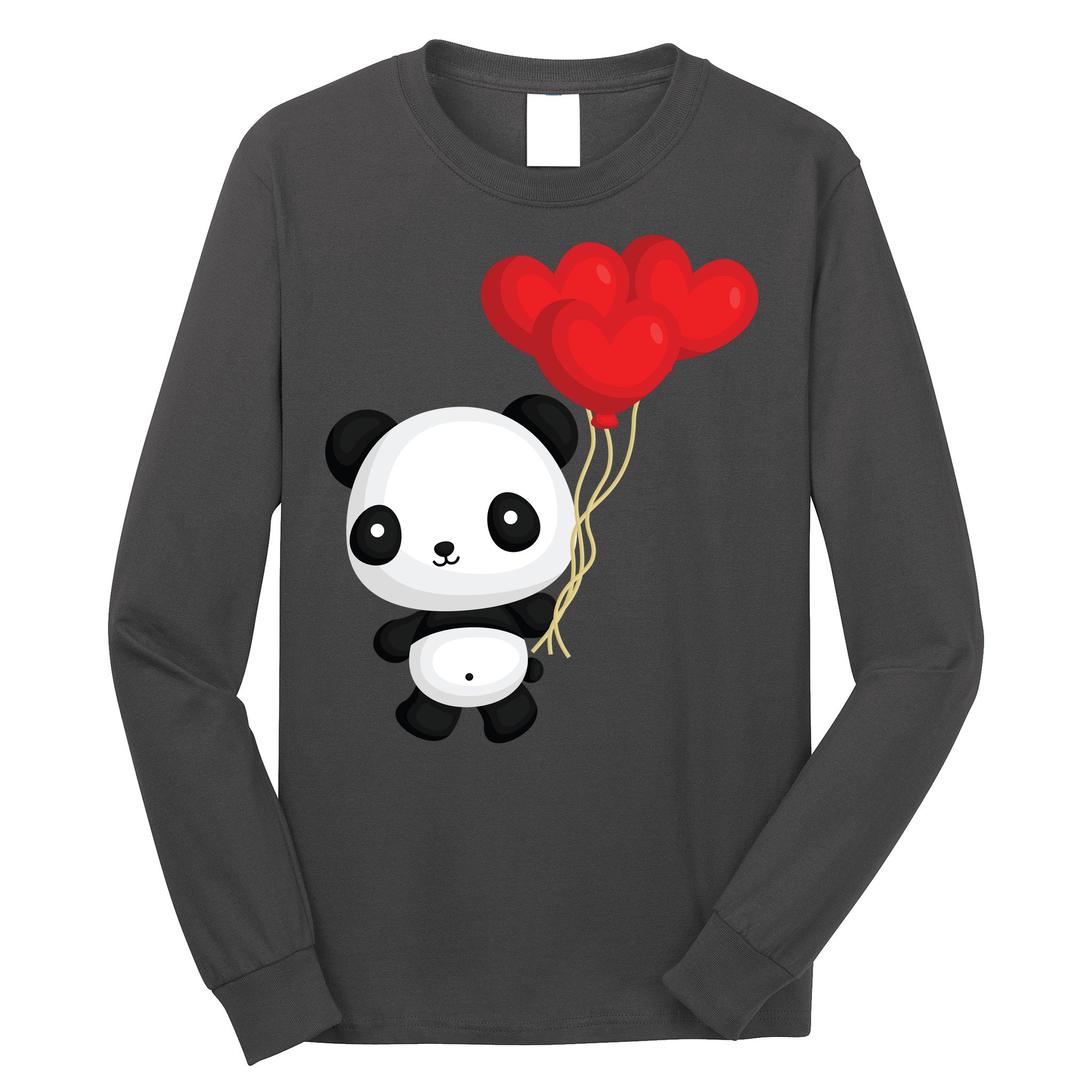 Panda Full Of Hearts Long Sleeve Shirt