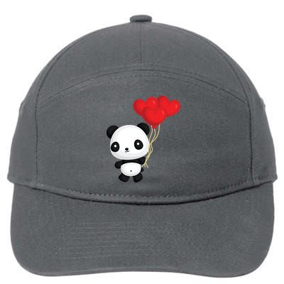 Panda Full Of Hearts 7-Panel Snapback Hat