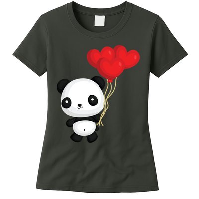 Panda Full Of Hearts Womens T-Shirt