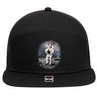 Panda In Space Astronaut 7 Panel Mesh Trucker Snapback Hat