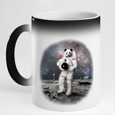 Panda In Space Astronaut 11oz Black Color Changing Mug