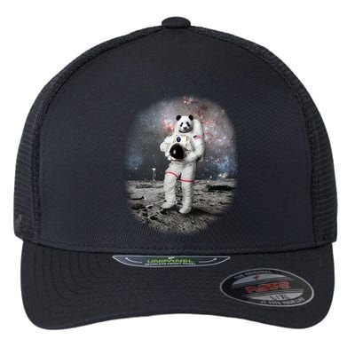 Panda In Space Astronaut Flexfit Unipanel Trucker Cap