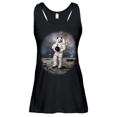 Panda In Space Astronaut Ladies Essential Flowy Tank