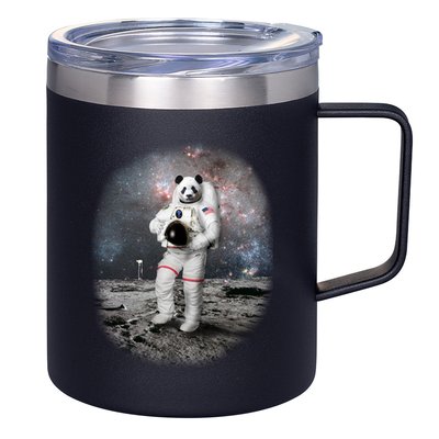 Panda In Space Astronaut 12oz Stainless Steel Coffee Mug